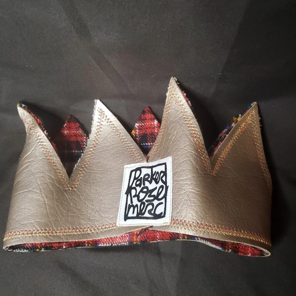 Parker Rose Merc Gold And Plaid Fabric Children's Toddler Crown Kids Dress Up